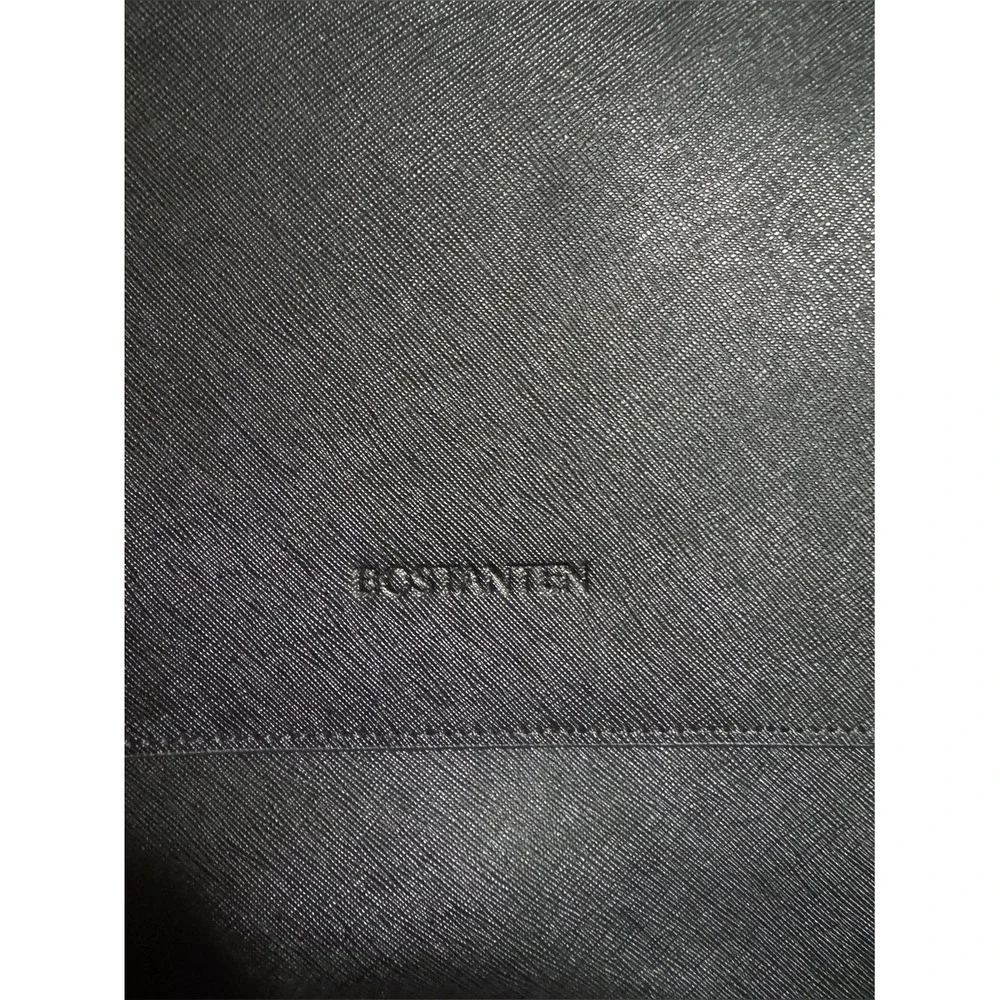 BOSTANTEN Black Briefcase 15.6 Inch Laptop Leather Slim Business Messenger Bag